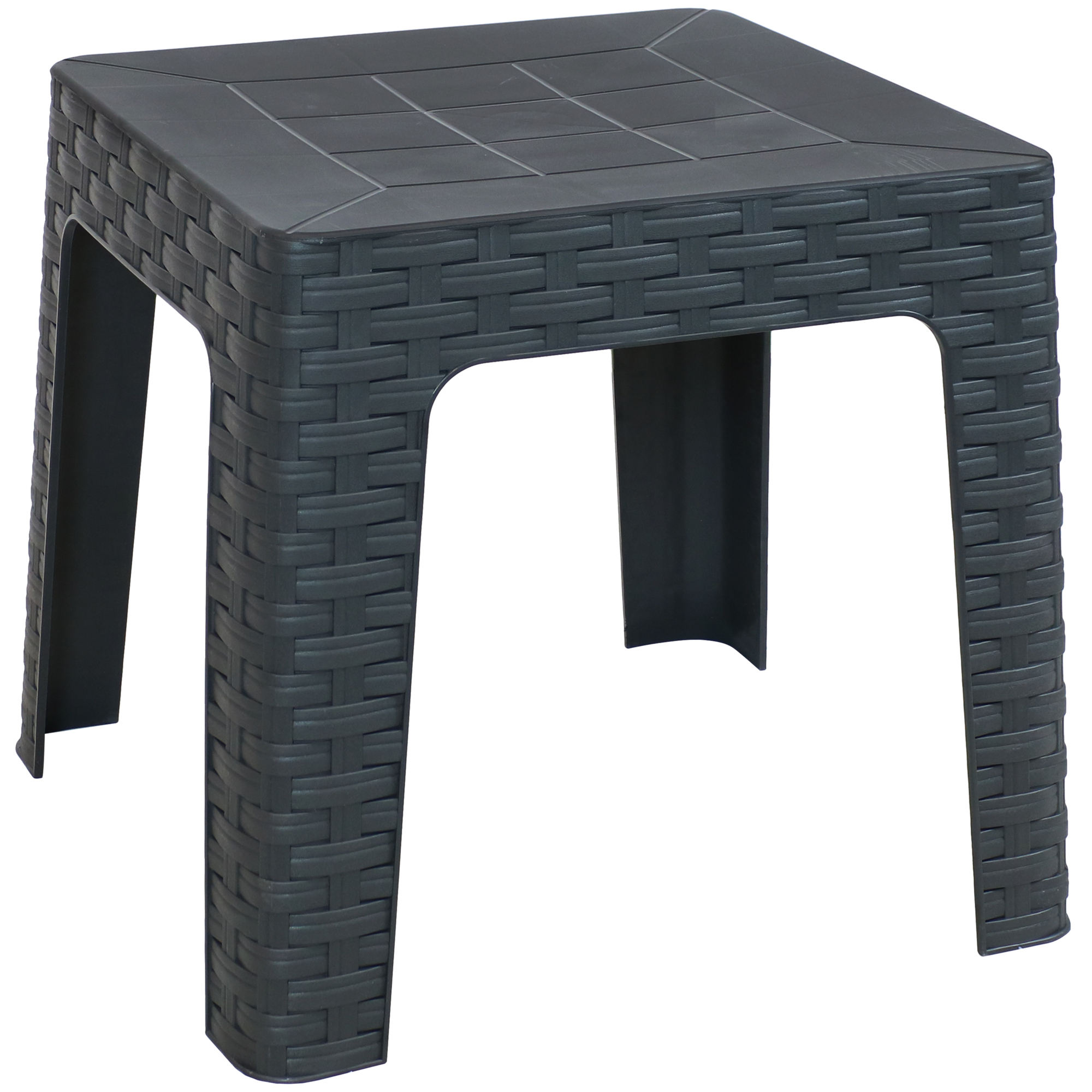 Sunnydaze Decor, 4 Square Patio Side Tables - Gray, Table Shape Square, Primary Color Black, Height 16.75 in, Model# RBW-075-4PK